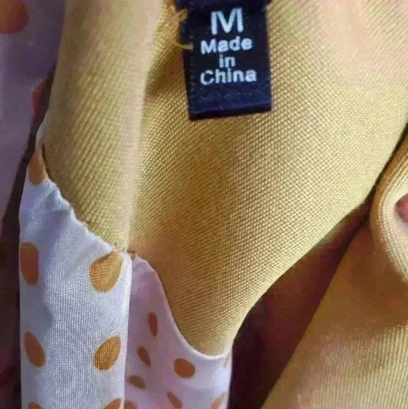 DOE & RAE mustard yellow pleated lightweight blazer.  Size medium - Picture 11 of 14